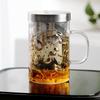 500ML Borosilicate Glass Tea Mug Heat Resistant Coffee Mug Transparent Glass Cup with Infuser and Lid Home Office Drinking Mug