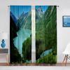 Горы Пейзаж Прозрачная Вуаль Шторы Озеро Отражение Воды Деревья Осенние Окна Тюлевые Шторы для Гостиной Шторы Декор
