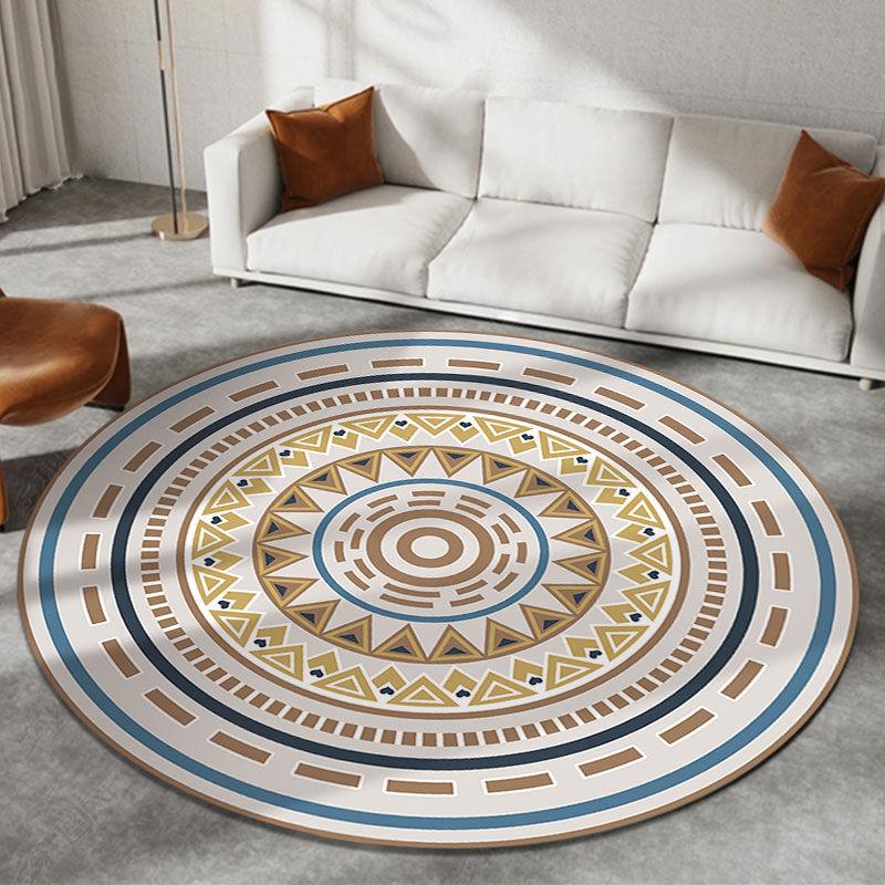 Bohemian Round Carpets For Living Room Decoration Large Area Rugs For Bedroom Lounge Computer Chair Entrance Door Mat Washable