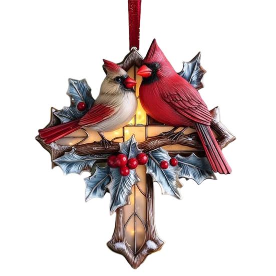 Bird Christmas Ornament Christian Symbol Hanging Decoration Bird And Faith Token Ornament for Xmas Tree Entryway Living Room Holiday Decor