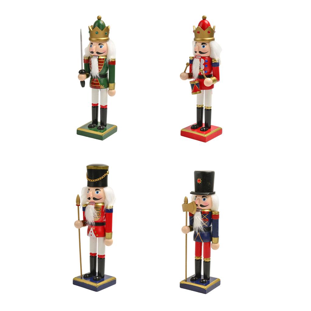 Элегантная 25-сантиметровая деревянная статуэтка Щелкунчика Художественное настольное украшение для раскалывания орехов и демонстрации Стильный настольный орнамент