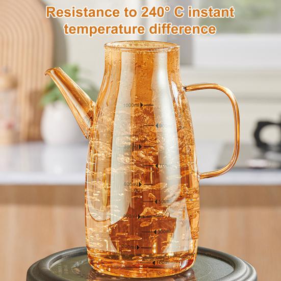 Стеклянная бутылка-дозатор для масла с носиком без капель 600/800/1000 мл, большая емкость для масла и уксуса