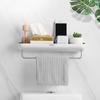 ECOCO Bathroom Shelves Organizer Wall Mount Home Towel Shelf Shampoo Rack With Towel Bar Storage Rack Bathroom Accessories