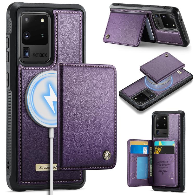 CaseMe Me80 Magnetic RFID Wallet Phone Case For Samsung Galaxy S24 FE 5G, Detachable Multi Card Slot Kickstand Anti-Theft Cover
