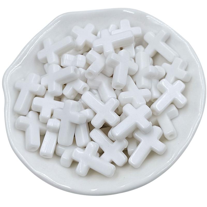 Home Party Supplies Fashion System Cream Spring Color DIY Jewelry Accessories Cross Loose Beads Necklace Bracelet Macaron Color 50Pcs