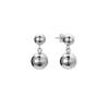 Tirr Lirr Tizen Maximize Silver Ball Plump Silver-White Earrings TEDSVW14037M