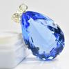 Blue Sapphire 104.95 Ct CERTIFIED Pear 925 Sterling Silver Gemstone Pendant MY-PD-119-NS