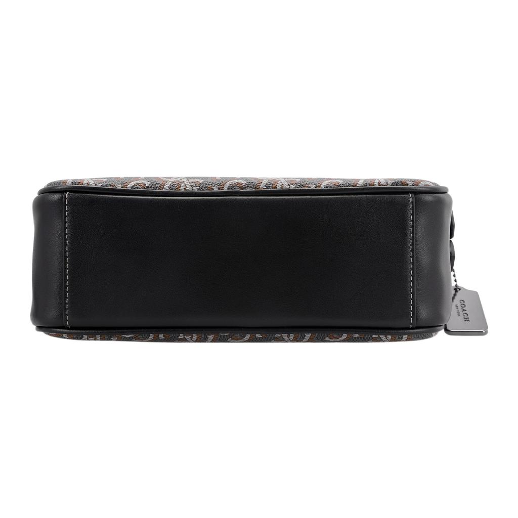 New COACH Graham PVC Cow Leather Patchwork Camera Bag Shoulder Bag Crossbody Bag Medium Size Unisex Gray & Black CF484-QBBK