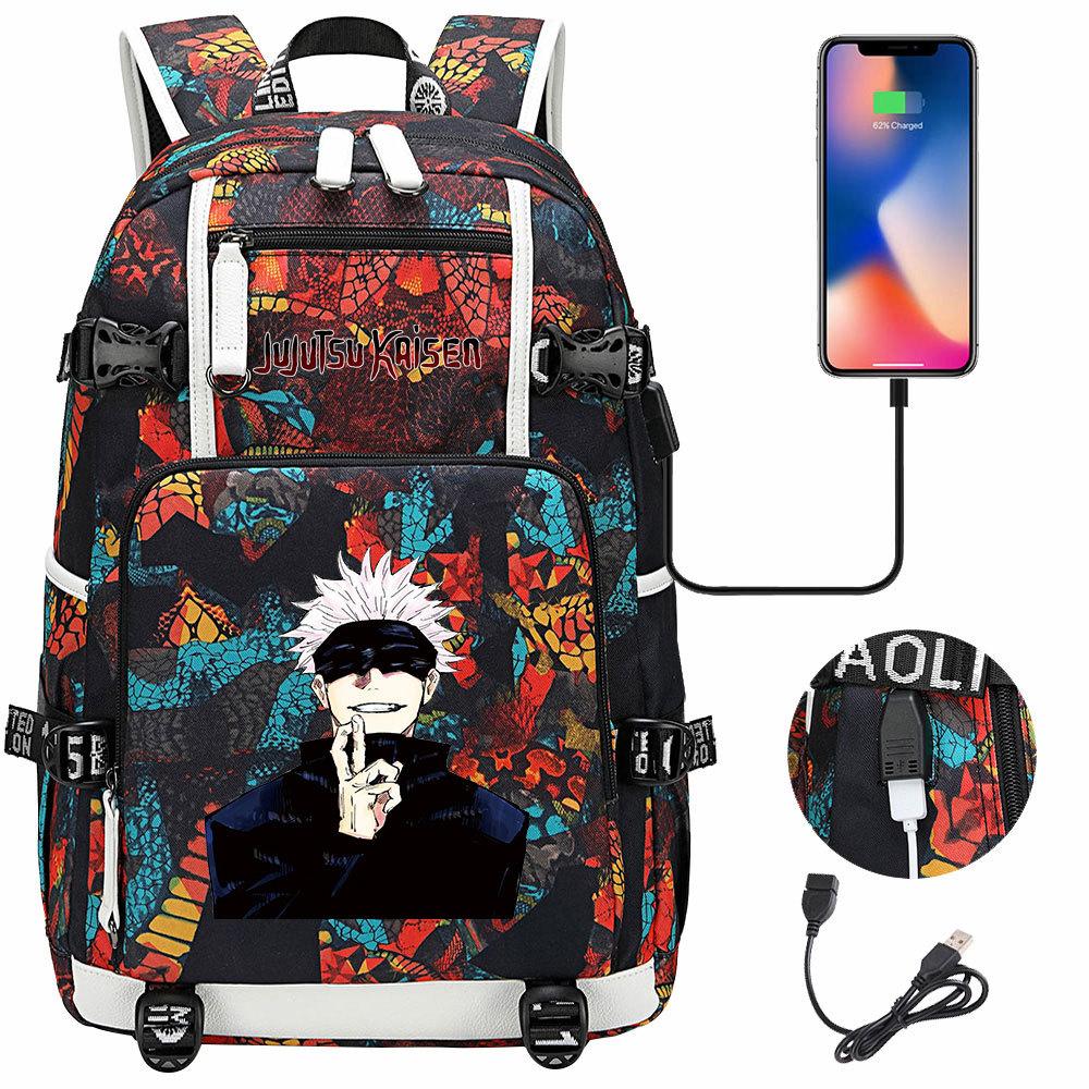 Рюкзак с USB-наушниками с принтом Jujutsu Kaisen