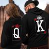 Female Full Sleeve Casual  Pullovers Tops QUEEN KING Poker Couple Hoodies Autumn Winter Women Men Harajuku Hooded Sweatshirt