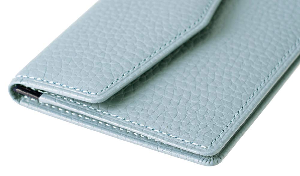 Кошелек Poke, компактный чехол для карт, умный кошелек, кожаный кошелек, антибактериальная обработка, защита от вирусов, подарок на день, подарок бойфренду, светло-голубой и черный 1653