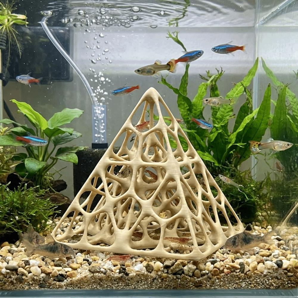 3D-печатная пещера-укрытие для аквариума, натуральный вид, пластиковое укрытие для креветок, полые украшения для аквариума