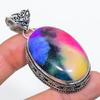 Натуральный Радужный Солнечный Кварц Ручной Работы Подвеска из Стерлингового Серебра 925 пробы 2,17" w6Q31