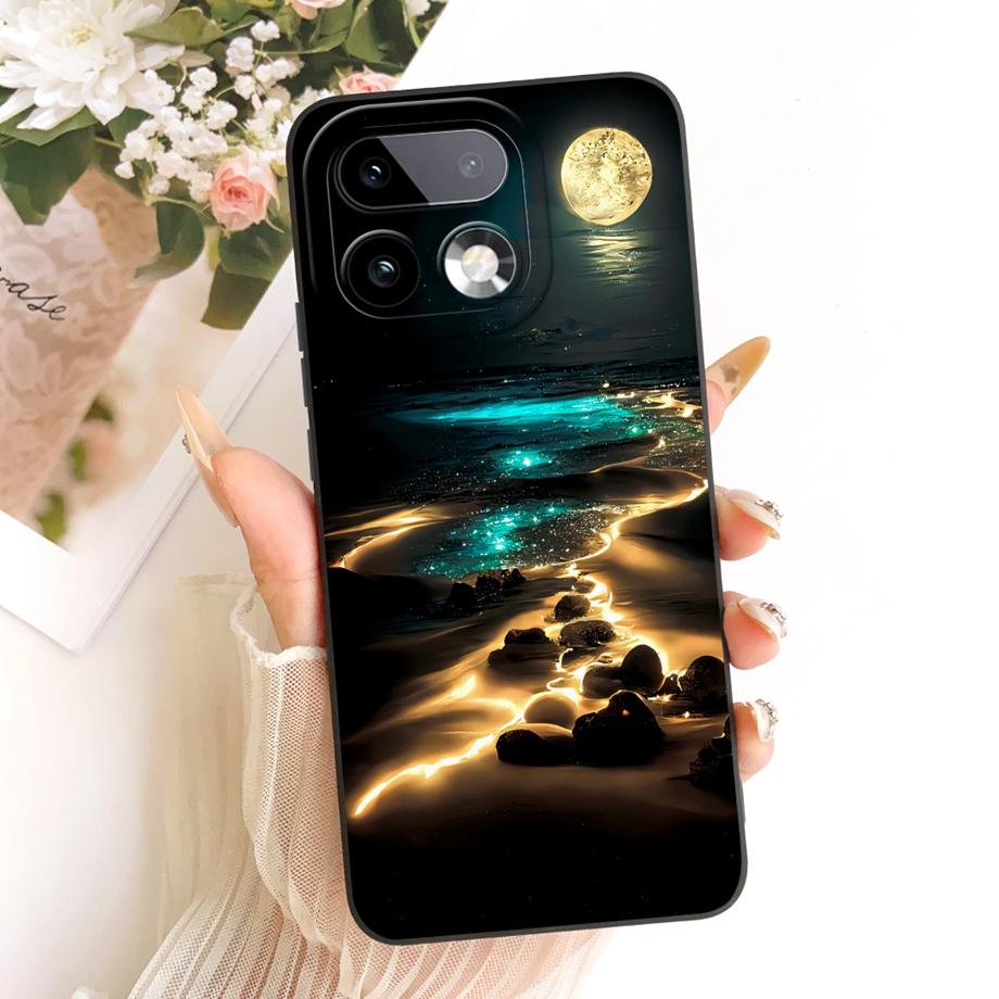 Мягкий силиконовый чехол из ТПУ для Realme 16 Pro Pro+ Чехол для телефона Винтажный Звездный Вишневый Бант Печать Ромашка Бампер Для Realme16 Ударопрочный