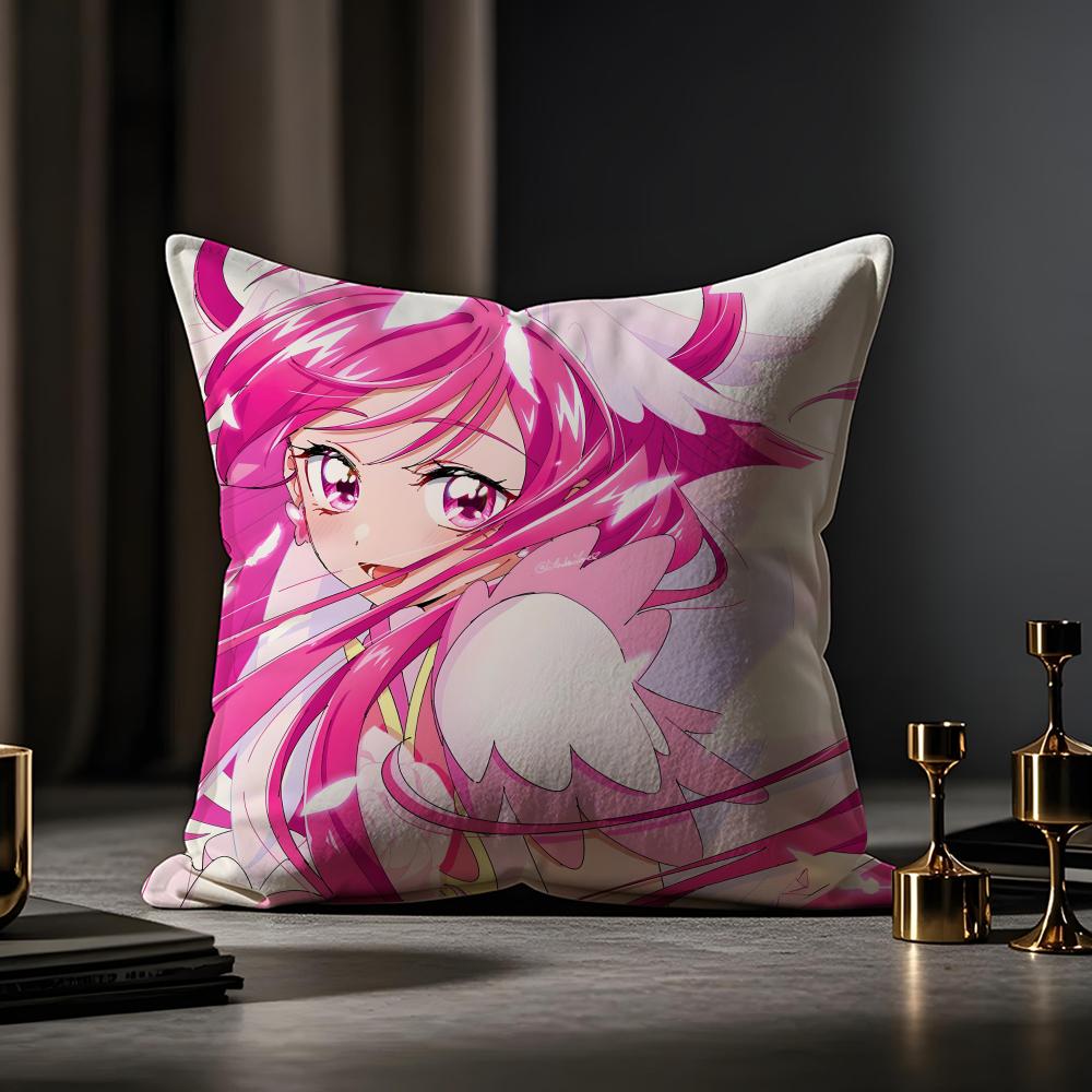 Чехол на подушку Precure, наволочка от пылевых клещей, скрытая молния, шелковистый короткий плюш, чехол на диванную подушку