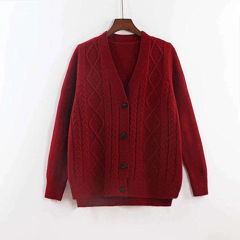 Женская куртка-свитер с v-образным вырезом, свободный эластичный вязаный кардиган, повседневная удобная наружная блузка с длинными рукавами