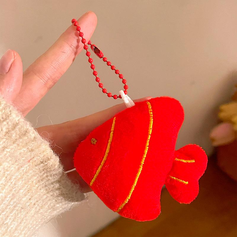 Plush Fish Keychain Adorable Fish Bag Charm Stuffed Animal Pendant Plush Kawaii Fish Decoration For Diy Decoration Keys Bags