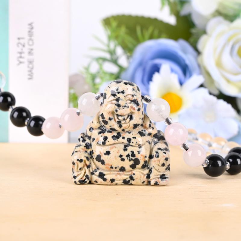 Factory-Direct BUILDFUL High Quality Natural Bead Buddha Necklace Crystal Buddha Pendant Carved Fashion Trend for Fengshui
