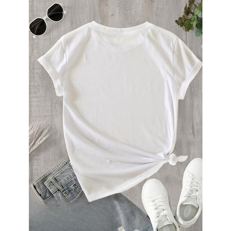 Европейские размеры 100% Блузка с коротким рукавом - Мягкая дышащая рубашка с круглым вырезом с ручной росписью, разноцветные цветы, подходит для повседневной носки