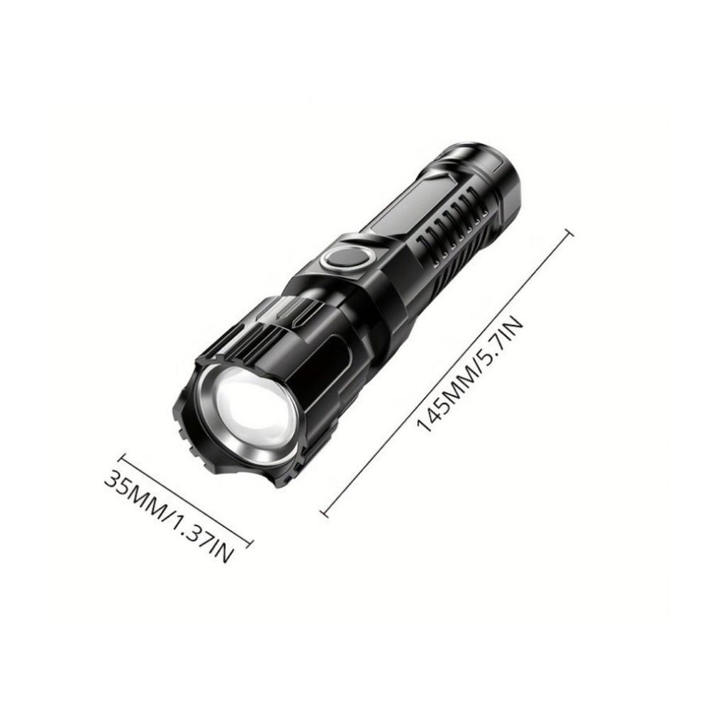 2-1PCS B BRIGHT Ultra Bright Flashlight, High Lumen Tactical Flashlight with 3 Modes, Zoom,Portable Camping Flashlight, Built-in Lithium Battery, IP44