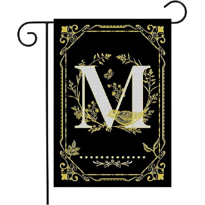 Monogram Q Garden Flag Initial Outdoor Flags Letter Q Flag for Front Yard Porch Lawn Outside Seasonal Garden Flags 12x18 Double Sided