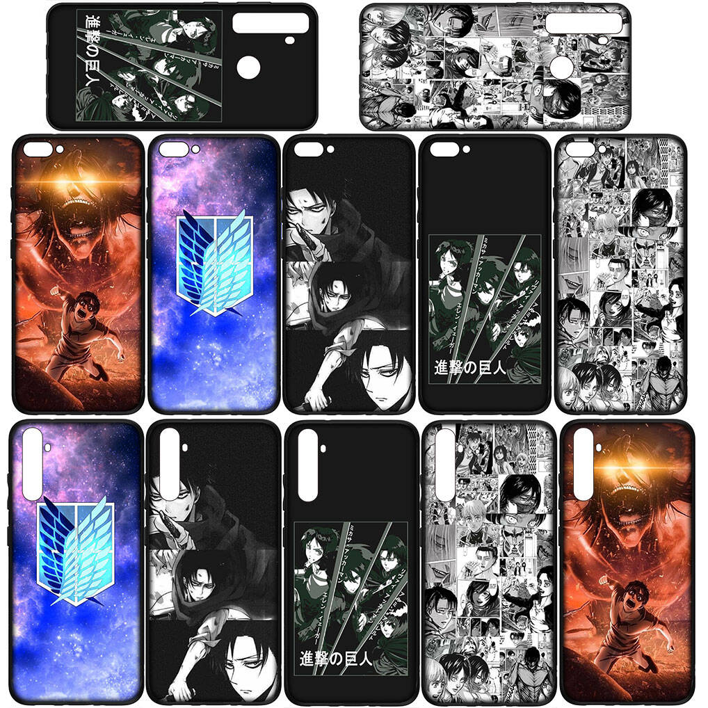 for Motorola Moto Edge 70 60 50 G54 G86 Samsung Galaxy S25 iPhone 17 16 15 Xiaomi Redmi Note 14 13 Pro Case Wallpaper Attack on Titan Eren Jaeger Levi