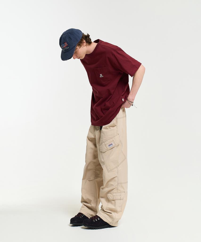 AECA Everyday Aeca Clover Pocket Tee-Burgundy
