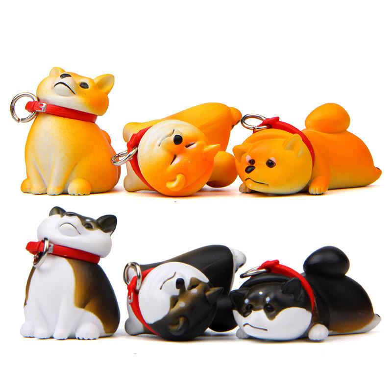 Cute Cartoon Lying Posture Shiba Inu Mini Doll Model