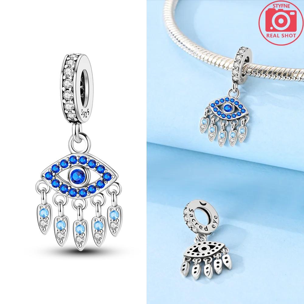 Charm Bead Components Copper Metal Blue Ocean Abyss Eyes Bead Components Compatible With Charm Bead Components Plata Authentic Original Bracelet High
