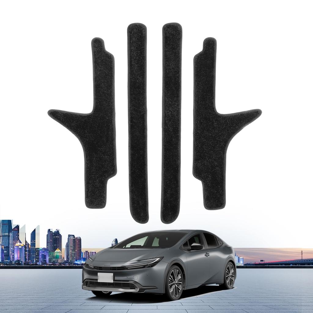 Set of 4 Black Side Step Mats for Toyota Prius 60 Series 2023 and Durable Car Accessories (January - Present) - Stain-Resistant, Scratch-Resistant, -