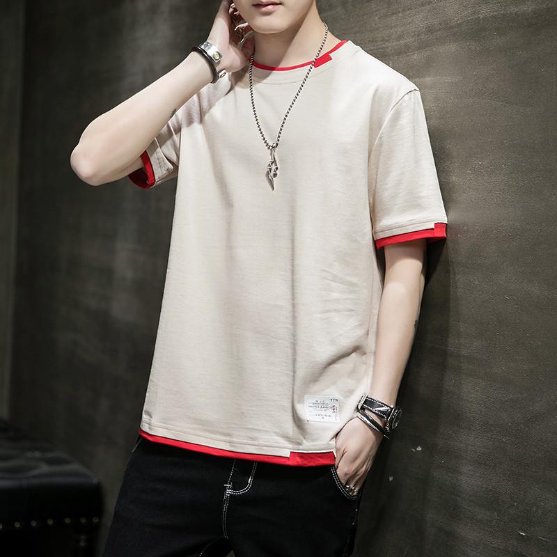 Men's Korean Style Loose Cotton Summer T-Shirt - Short Sleeve, Student Inner Wear