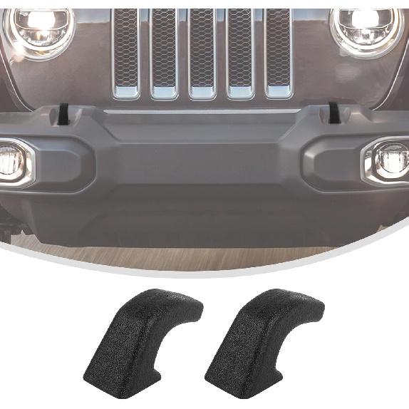 Lkip Tow Hook Covers for Jeep Wrangler 4XE JL JK & Gladiator JT (2007-2025) - Rubber Sleeve Protectors for Front Bumper, Exterior Accessories(Black)