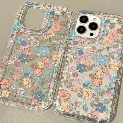 Мягкий чехол для телефона TPU Flower для iPhone 13 Fundas iPhone 11 14 15 12 Pro Max XR 7 8 Plus X Xs SE 13promax прозрачные чехлы