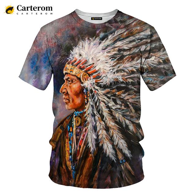 Футболка с ностальгическим 3D принтом для индейцев для девочек, большие уличные повседневные футболки для пар, мужские и женские летние топы в стиле Харадзюку в стиле хип-хоп