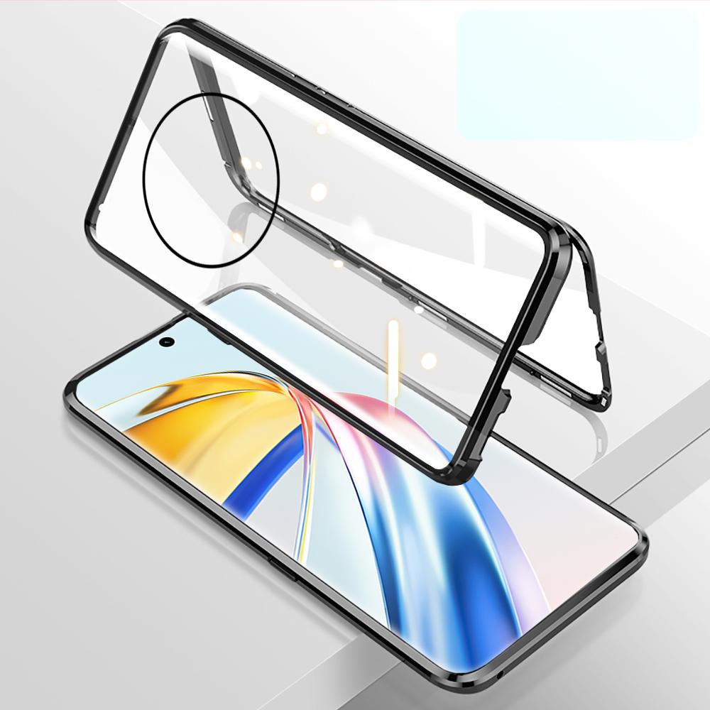 Магнитный откидной двусторонний защитный стеклянный чехол на 360° для Honor Magic6 Lite X9b Magic 6 Light HonorX9b 5G, противоударный чехол