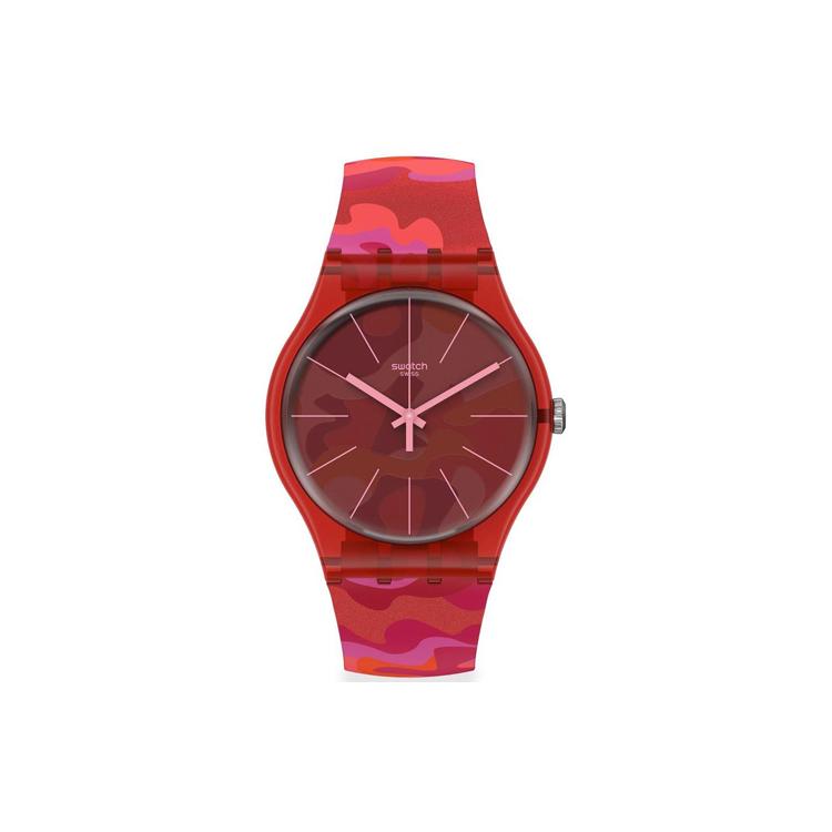 Swatch Унисекс 41 мм Красные Часы SUOR116 SUOR116