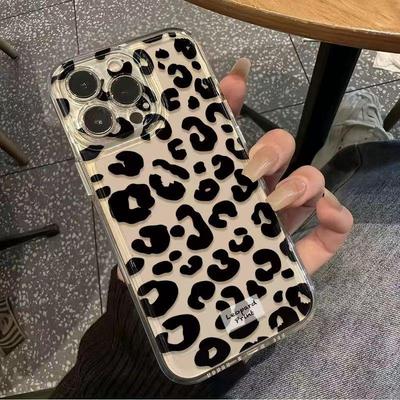 Чехол с принтом черного леопарда для iPhone 17 Pro Max, 16/17, 15/14 кросс-совместимый, мягкий чехол для 13
