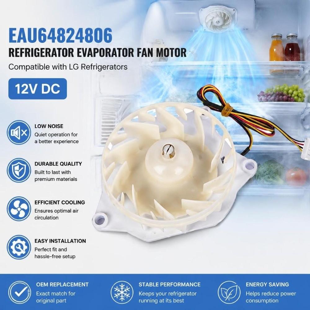 White Refrigerator Evaporator Fan Motor for LG EAU64824806 Refrigerator Cooling System