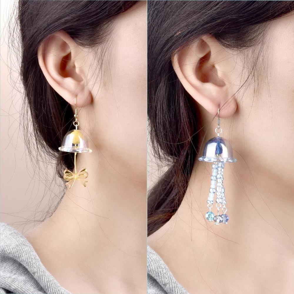 10pcs Transparent Flower Bead Caps Multi-Petal Wind Bell Beads Petal Charms Beads Earring Jewelry