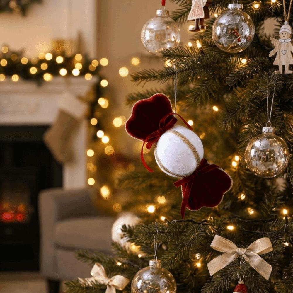 Bow Christmas Ball Decorations Decorative DIY Christmas Tree Hanging  Home Decor