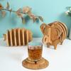 Деревянные животные изоляционные подставки набор нескользящие антиожоговые подставки для горячих блюд 3D животные