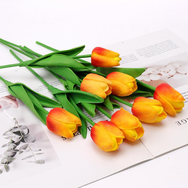 10XИскусственный ложный цветок тюльпана Поддельный букет цветов Домашний свадебный декор