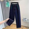 2025 Plus Size Spring Jeans Long Harem Pants Elastic Women Casual Trousers Basic Loose High Waist