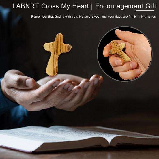 Деревянный крест, украшение, крест, мое сердце, эмоциональная поддержка, карманный обнимание, ручной крест для мужчин и женщин, молитва веры, ободряющий подарок