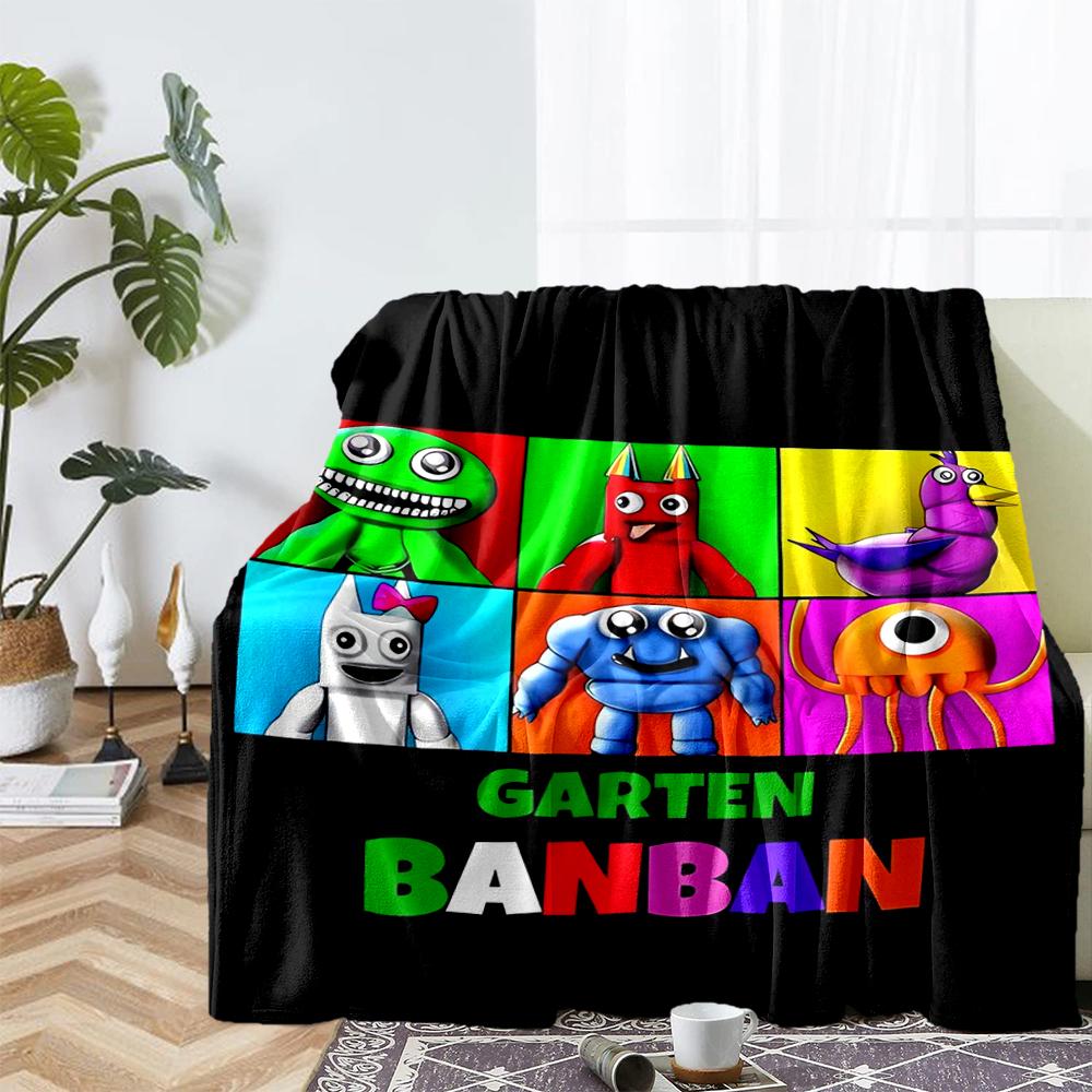 Garten of Banban Theme Printed Blanket - Perfect for Couch, Bed, Travel & Outdoor Use | Machine Washable, Cozy & Durable.