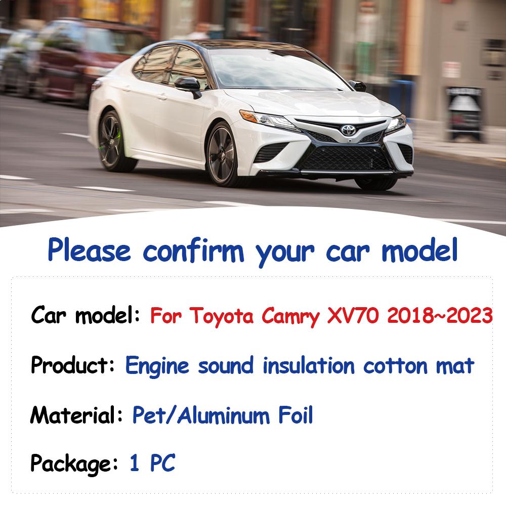 Накладка на капот двигателя для Toyota Camry XV70 Daihatsu Altis Hybrid 2018~2024 Звукоизоляция автомобиля, теплоизоляция, хлопковый коврик, огнестойкие аксессуары
