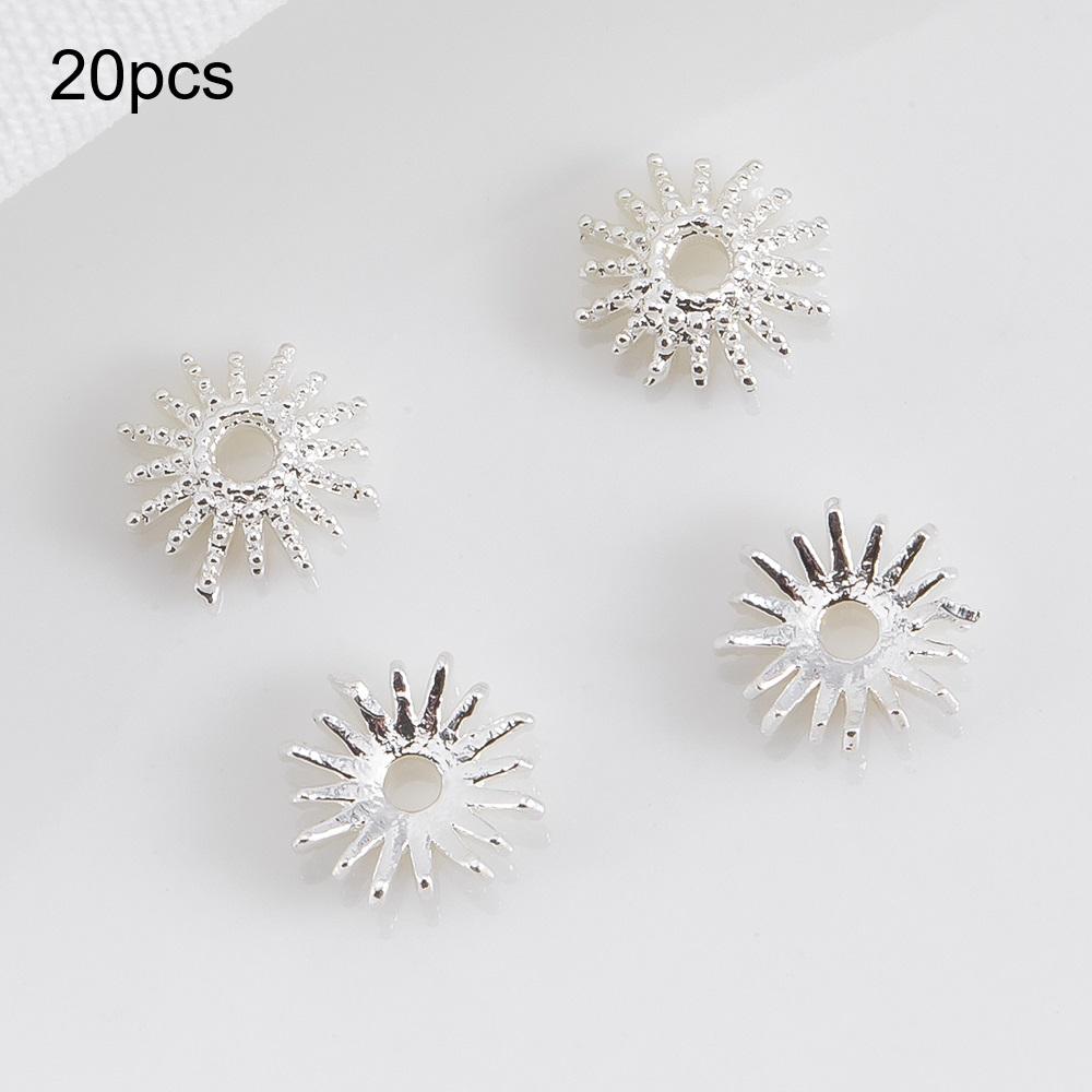 10pcs 15pcs 20pcs 18K Gold Plated Leaf Flower Bead Caps Bracelet Necklace Crafts Round Bead Cap DIY Jewelry Making Accessories