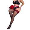 Новые модные эластичные колготки больших размеров, черные, красные, кружевные, прозрачные, высокие чулки с поясом для чулок, сексуальные колготки для женщин больших размеров