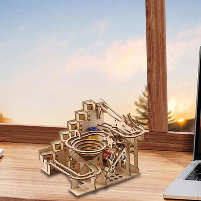 Электрический 3D Деревянный Пазл Сделай Сам Модель Мраморного Трека Игрушки Поделки Строительство для Энтузиастов