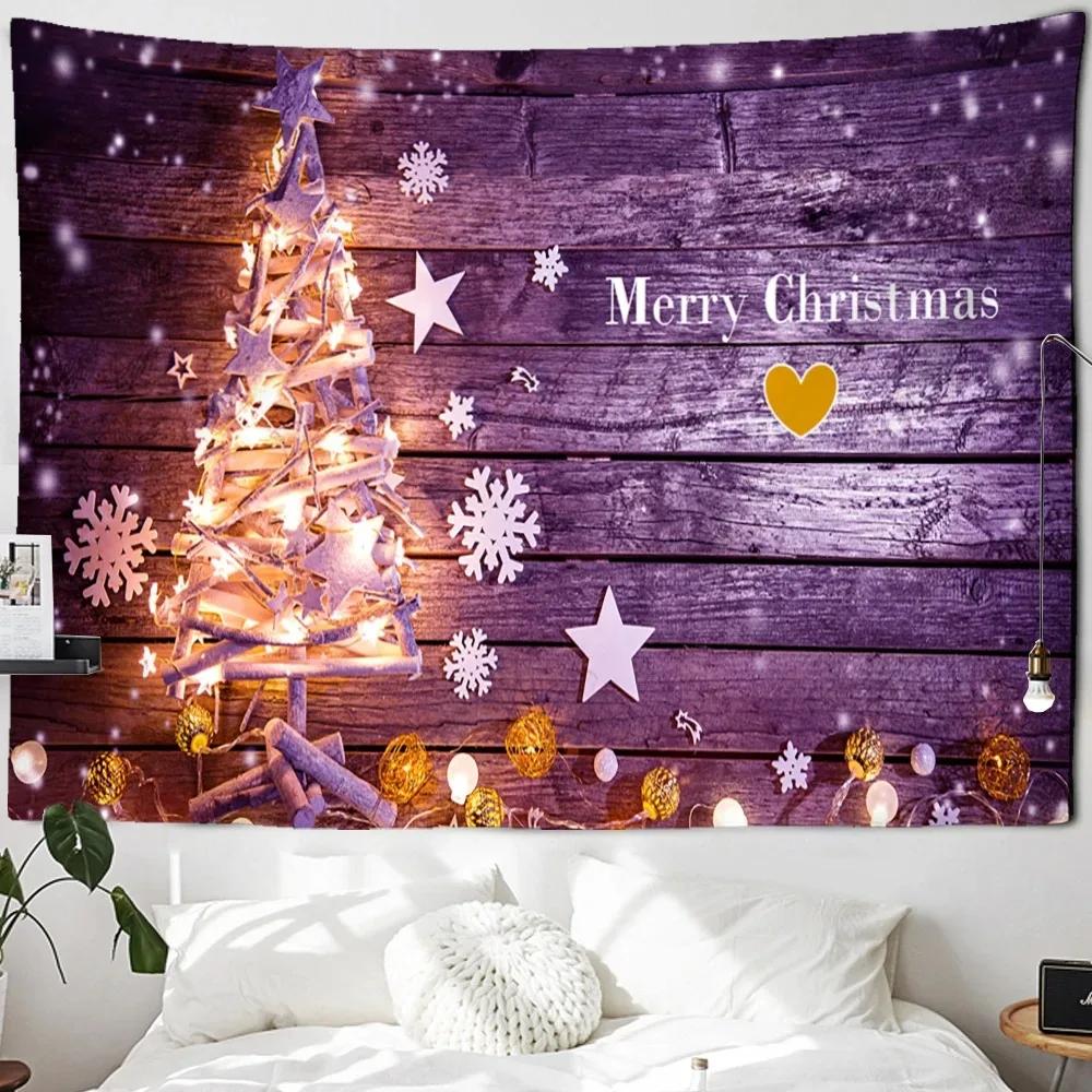 Christmas Tree Snow Scenery Tapestry Bedroom Living Room Home Christmas Wall Decoration